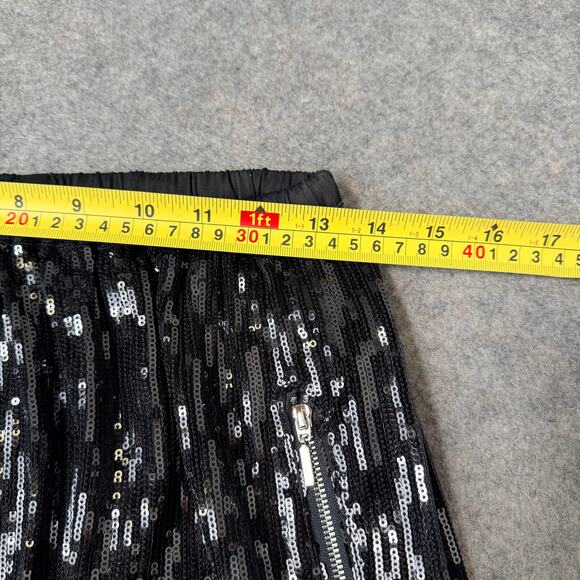 MsKIN6 Womens Black Sequin Shiny Loose Fit Wide Leg Dress Party Pants Size Large - Picture 6 of 13